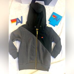 - - New with Tag Kids  Aviator Nation Glider Zip Hoodie  Charcoal//Black Size…